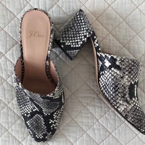 JCrew crocodile Mules